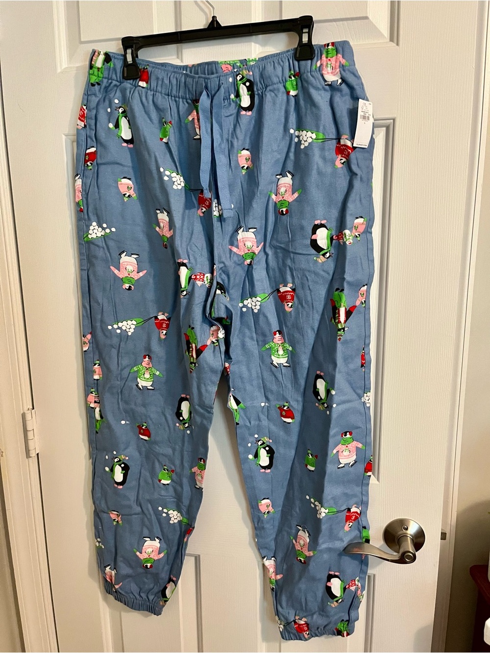 Blue Holiday Penguin Women’s Pajama Pants Size Large Large NWT